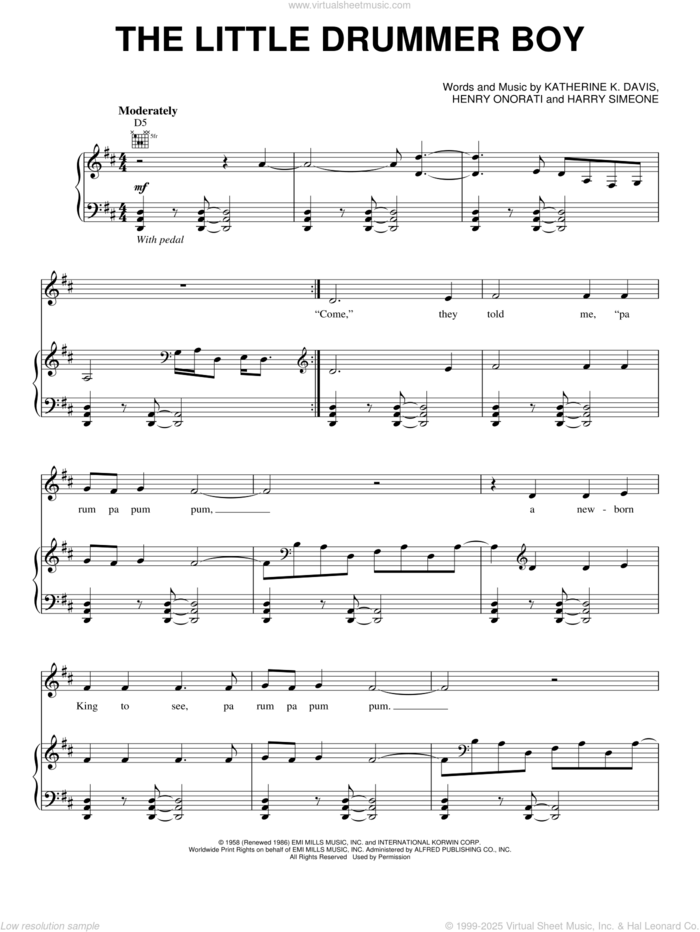 The Little Drummer Boy sheet music for voice, piano or guitar by Josh Groban, Josh Groban featuring Andy McKee, Harry Simeone, Henry Onorati and Katherine Davis, intermediate skill level