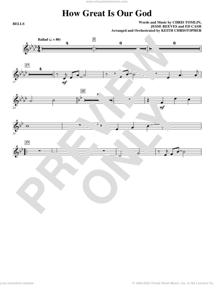 How Great Is Our God sheet music for orchestra/band (bells) by Chris Tomlin, Ed Cash, Jesse Reeves and Keith Christopher, intermediate skill level