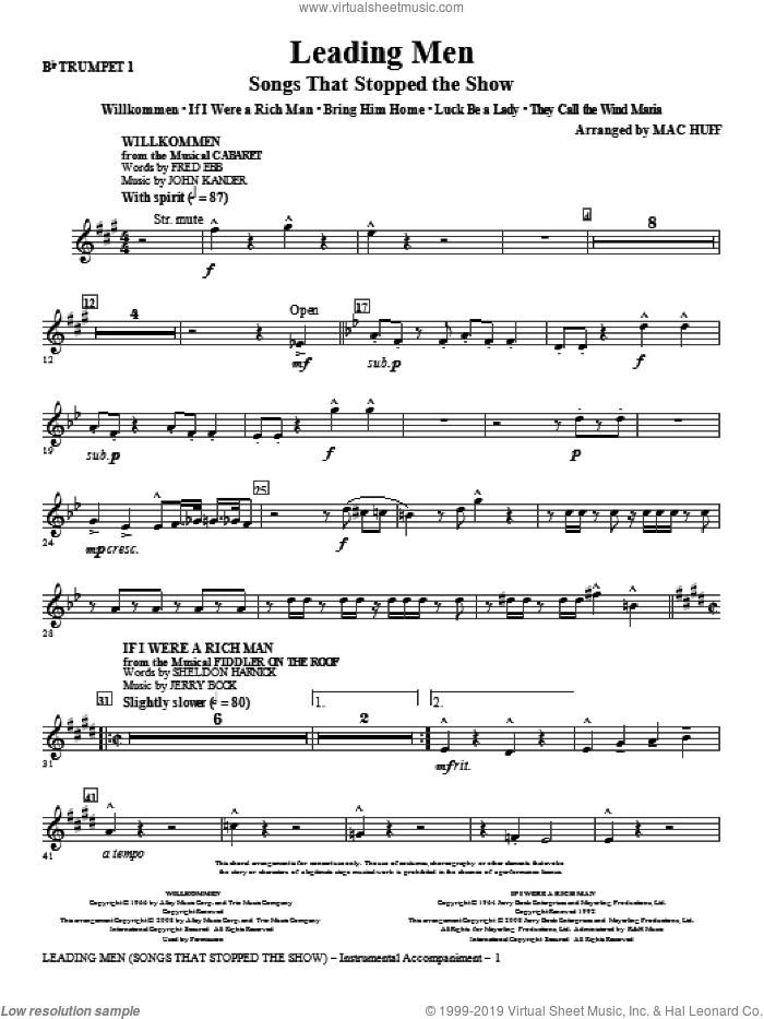 Leading Men: Songs That Stopped The Show (Medley) (complete set of parts) sheet music for orchestra/band by Mac Huff, intermediate skill level