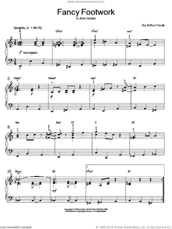 Fancy Footwork sheet music for piano solo (elementary) by Arthur Houle, beginner piano (elementary)