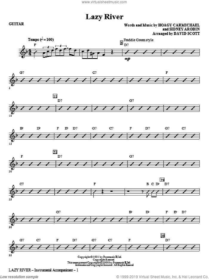 Lazy River (complete set of parts) sheet music for orchestra/band (Rhythm) by Hoagy Carmichael, Sidney Arodin and David Scott, intermediate skill level