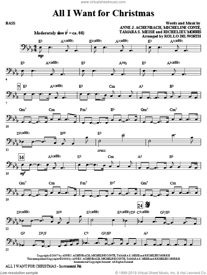 All I Want For Christmas (complete set of parts) sheet music for orchestra/band (Rhythm) by Rollo Dilworth, Anne J. Achenbach, Micheline Conte, Richelieu Morris and Tamara S. Meise, intermediate skill level