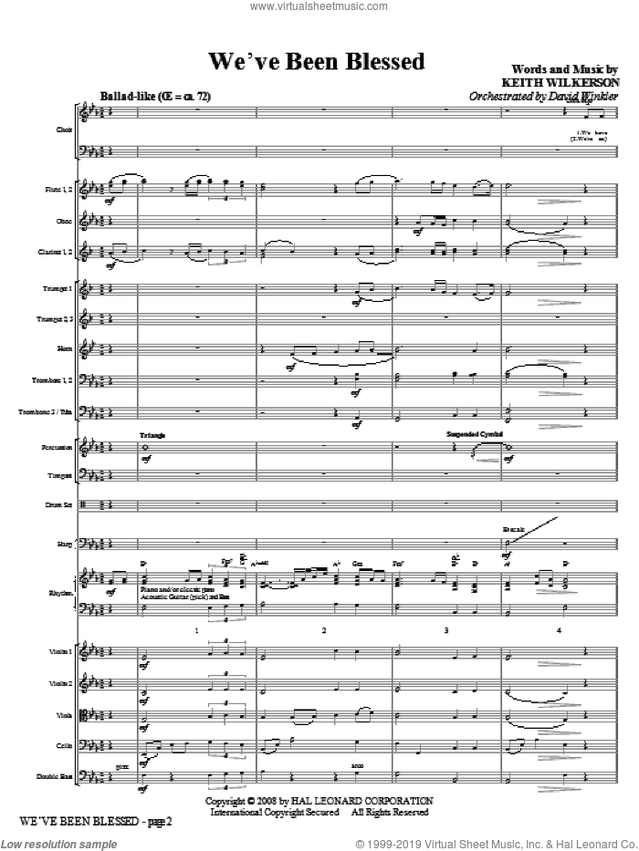 We've Been Blessed (COMPLETE) sheet music for orchestra/band (Orchestra) by Keith Wilkerson, intermediate skill level