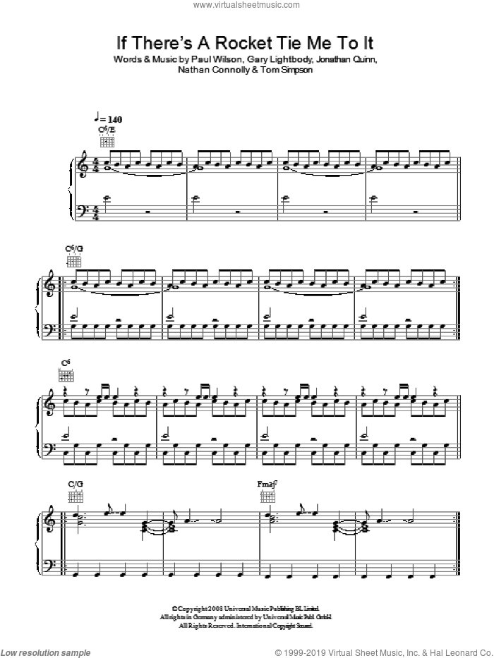 If There's A Rocket Tie Me To It sheet music for voice, piano or guitar by Snow Patrol, Gary Lightbody, Jonathan Quinn, Nathan Connolly, Paul Wilson and Tom Simpson, intermediate skill level