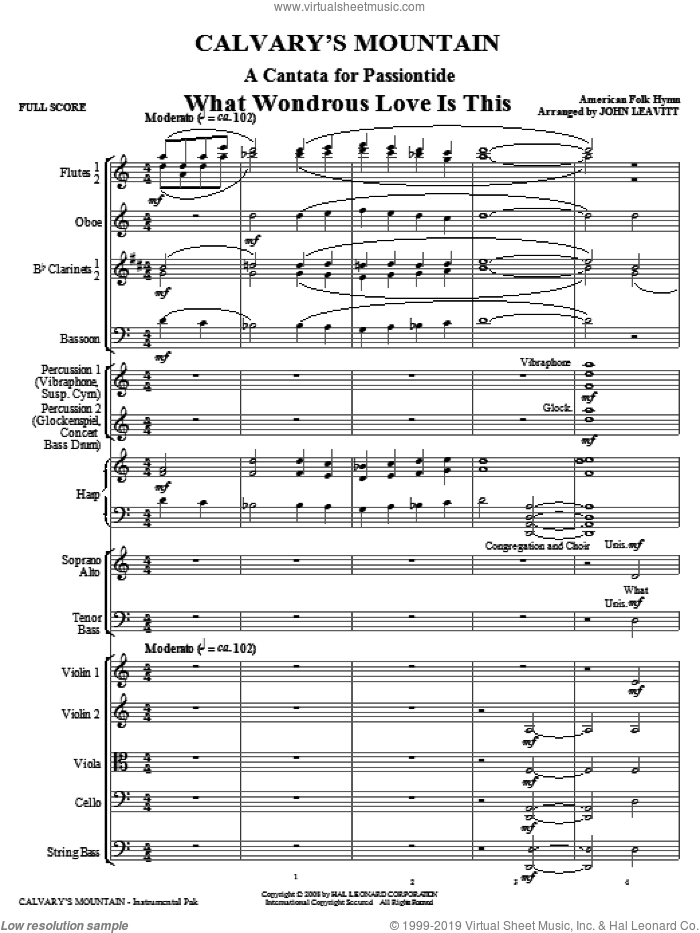 Calvary's Mountain (COMPLETE) sheet music for orchestra/band (chamber ensemble) by John Leavitt, intermediate skill level