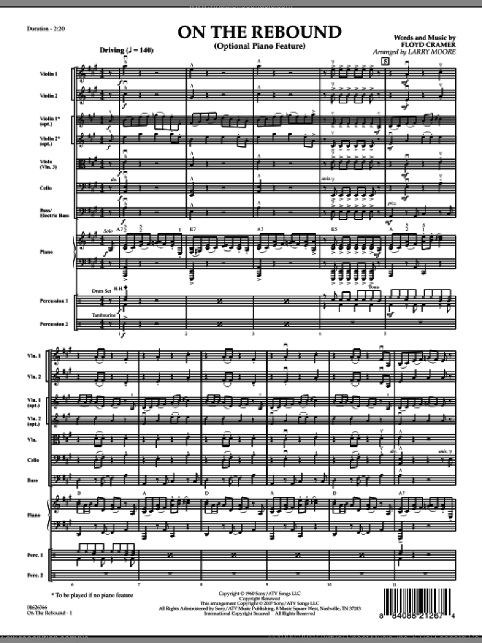 On the Rebound (COMPLETE) sheet music for orchestra by Floyd Cramer and Larry Moore, intermediate skill level