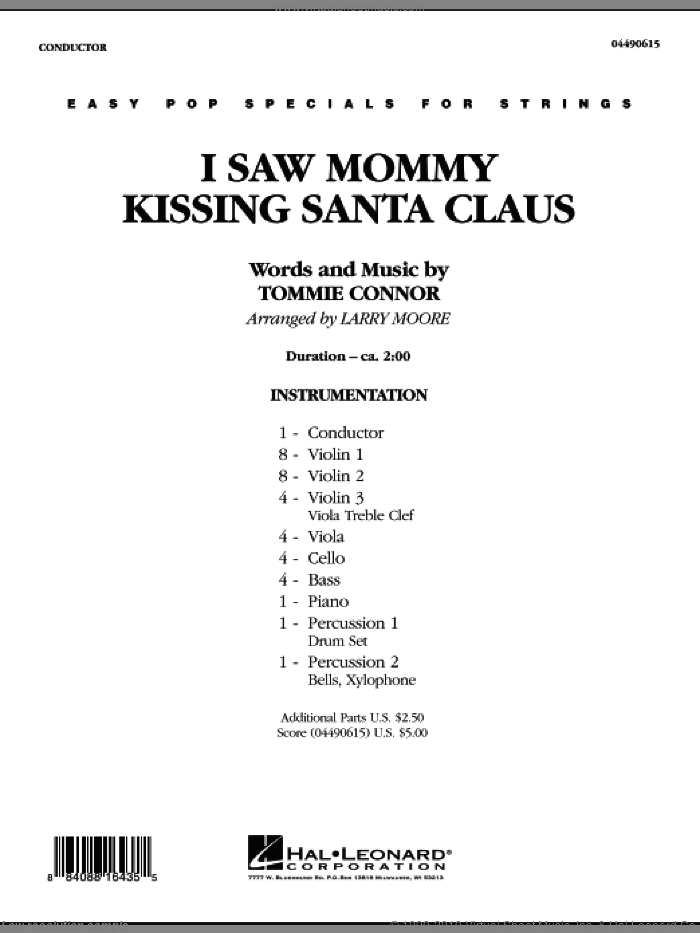 I Saw Mommy Kissing Santa Claus (COMPLETE) sheet music for orchestra by Tommie Connor and Larry Moore, intermediate skill level