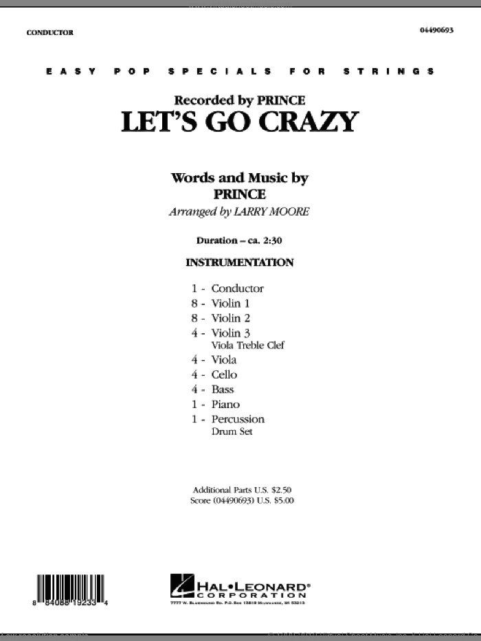 Let's Go Crazy (COMPLETE) sheet music for orchestra by Prince and Larry Moore, intermediate skill level
