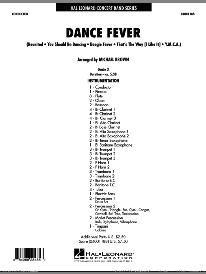 Dance Fever (COMPLETE) sheet music for concert band by Michael Brown, intermediate skill level