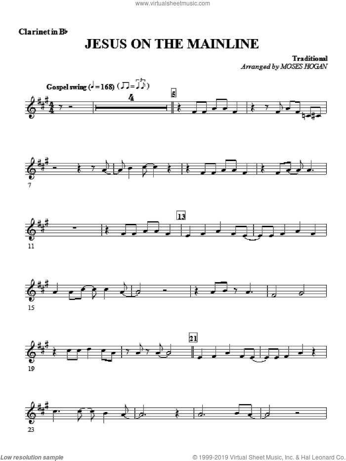 Jesus On The Mainline (complete set of parts) sheet music for orchestra/band by Moses Hogan, Dukes of Dixieland and Miscellaneous, intermediate skill level