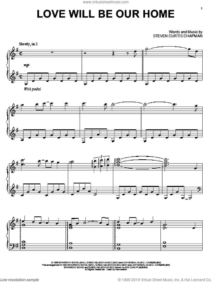 Love Will Be Our Home (arr. Carol Tornquist) sheet music for piano solo by Sandi Patty and Steven Curtis Chapman, wedding score, intermediate skill level