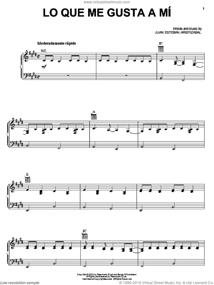 Lo Que Me Gusta A Mi sheet music for voice, piano or guitar by Juanes and Juan Esteban Aristizabal, intermediate skill level