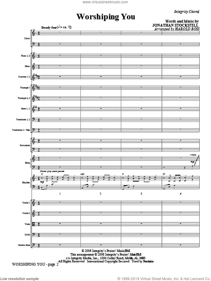 Worshiping You (COMPLETE) sheet music for orchestra/band (Orchestra) by Jonathan Stockstill and Harold Ross, intermediate skill level