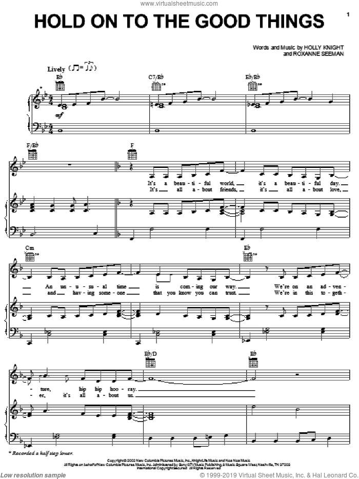 Hold On To The Good Things sheet music for voice, piano or guitar by Shawn Colvin, Holly Knight and Roxanne Seeman, intermediate skill level