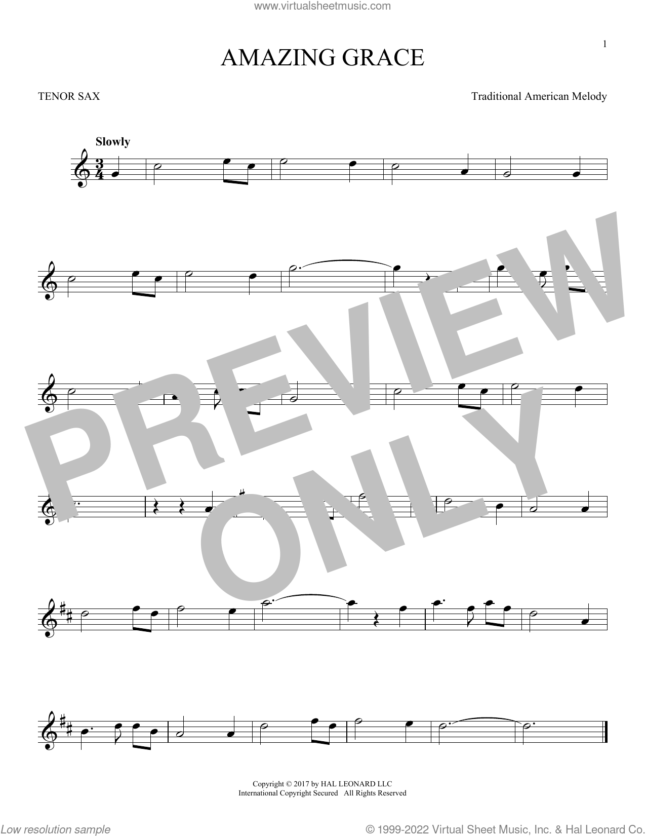Amazing Grace - Soprano Sax - Soprano Saxophone - Digital Sheet Music