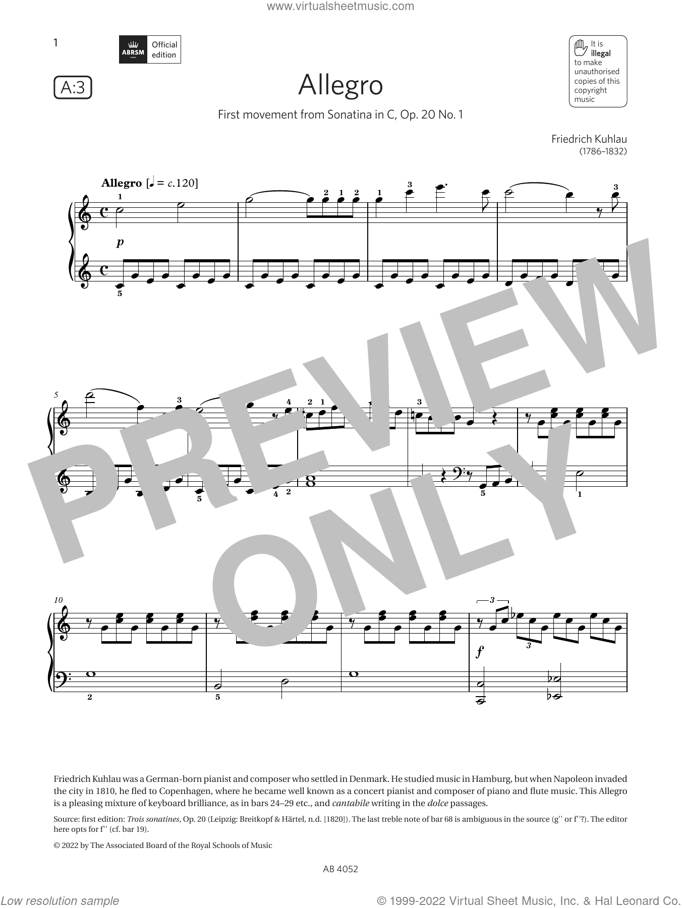 Allegro (Grade 6, list A3, from the ABRSM Piano Syllabus 2023 and 2024