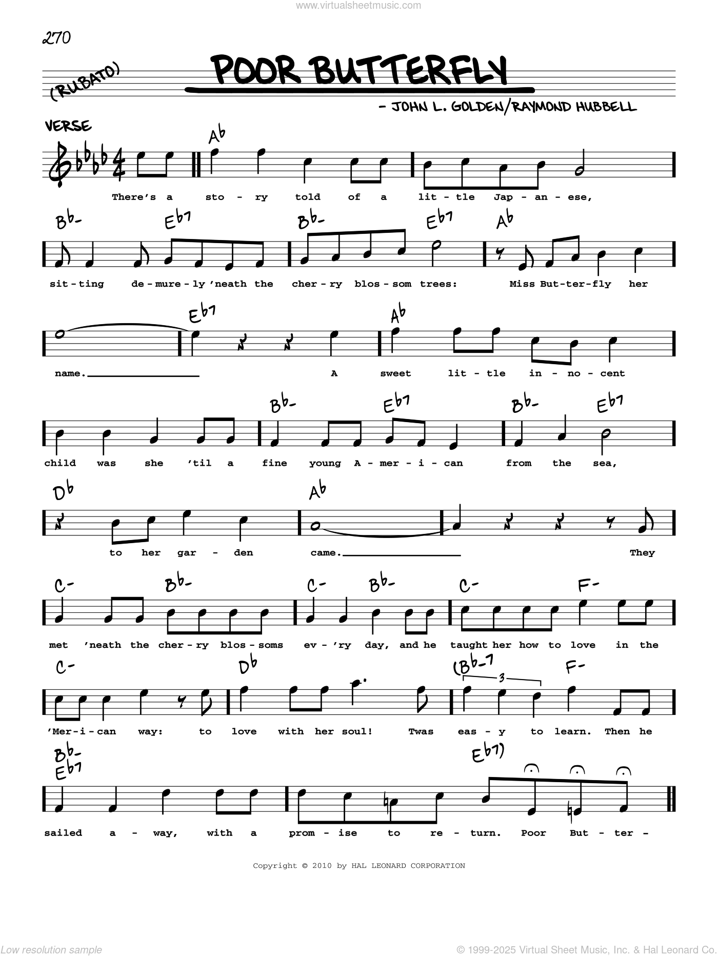 Poor Butterfly (arr. Robert Rawlins) sheet music (real book with lyrics)