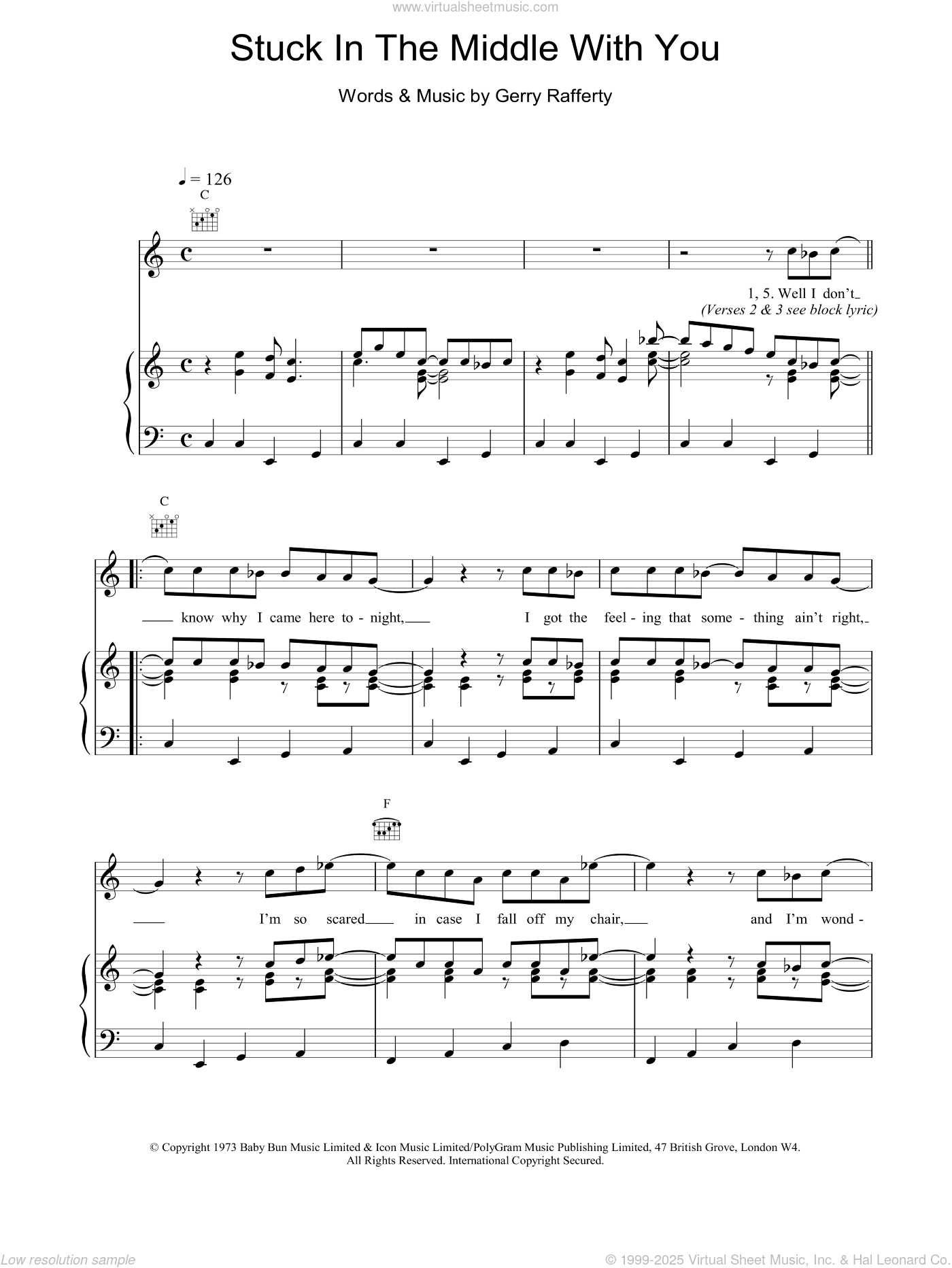 Stuck On You sheet music for guitar (chords) (PDF) v2