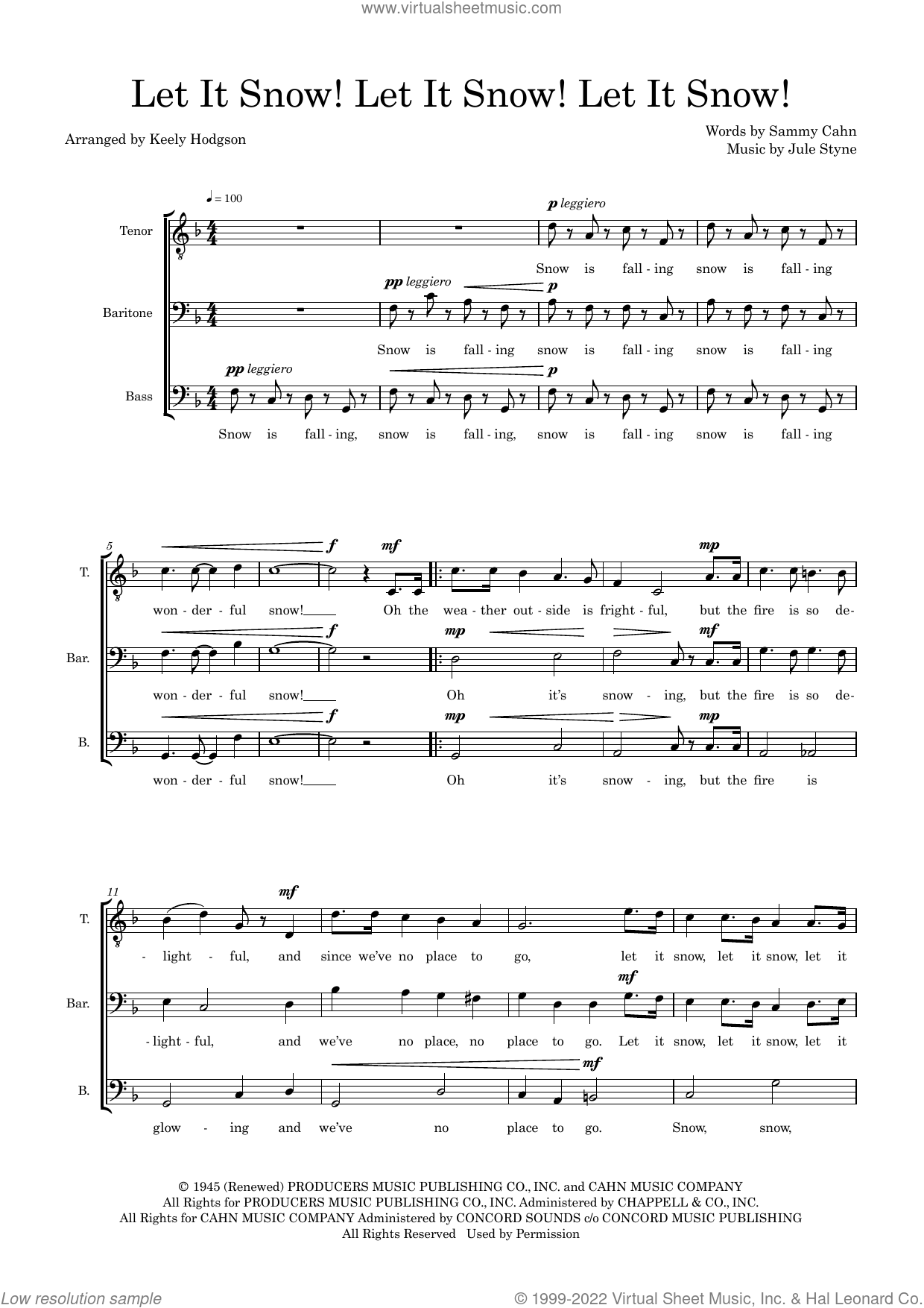 Let It Snow! Let It Snow! Let It Snow! (arr. Keely Hodgson) Sheet Music ...