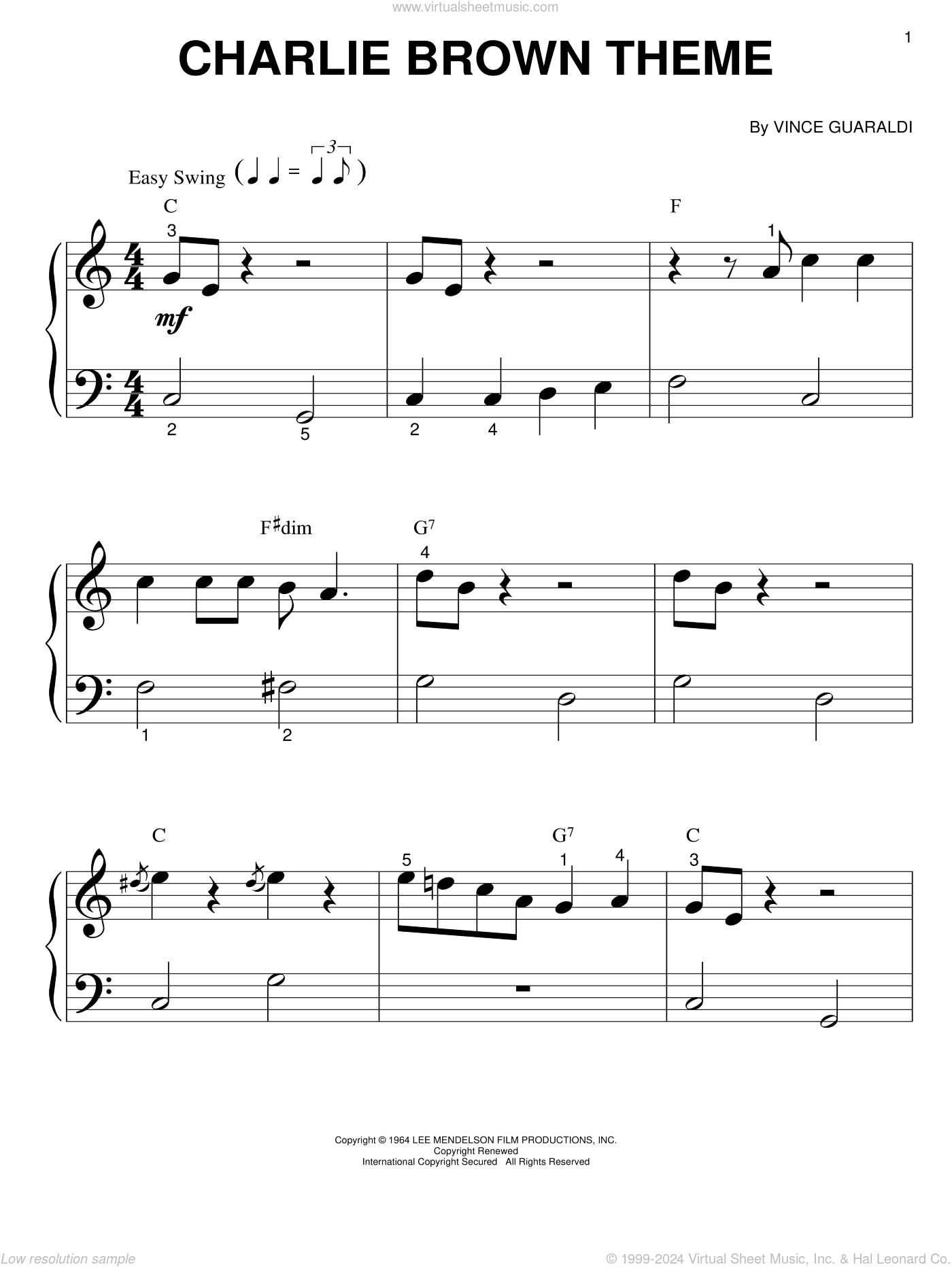 Charlie Brown Theme sheet music for piano solo (big note book) charlie-brown-theme-sheet-music-for-piano-solo-big-note-book