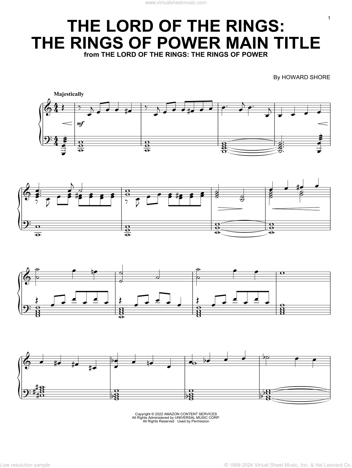 ▷ Lord of the Rings - Main Theme Sheet Music from The Lord of the