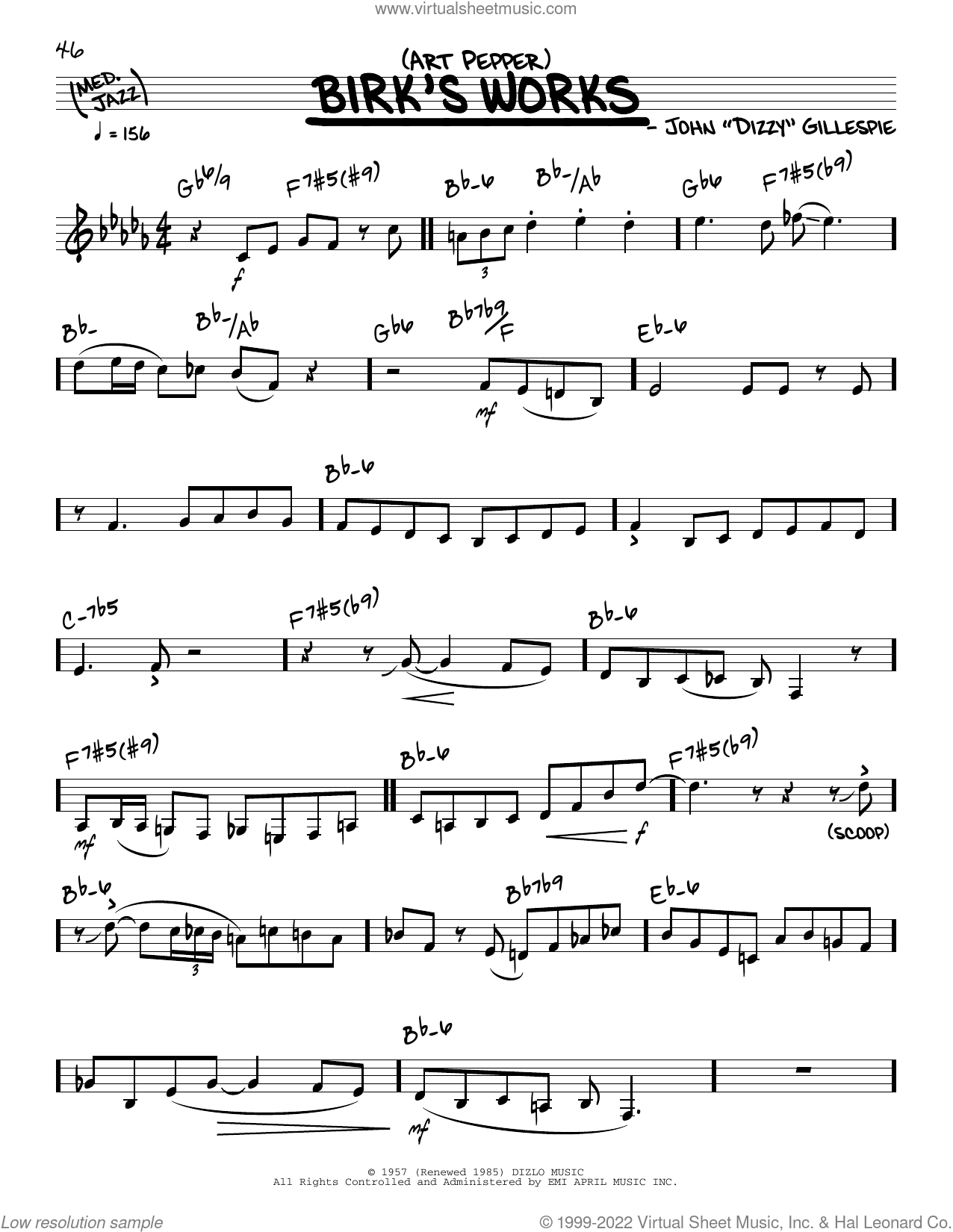 Birk's Works (solo Only) Sheet Music (real Book - Melody And Chords ...