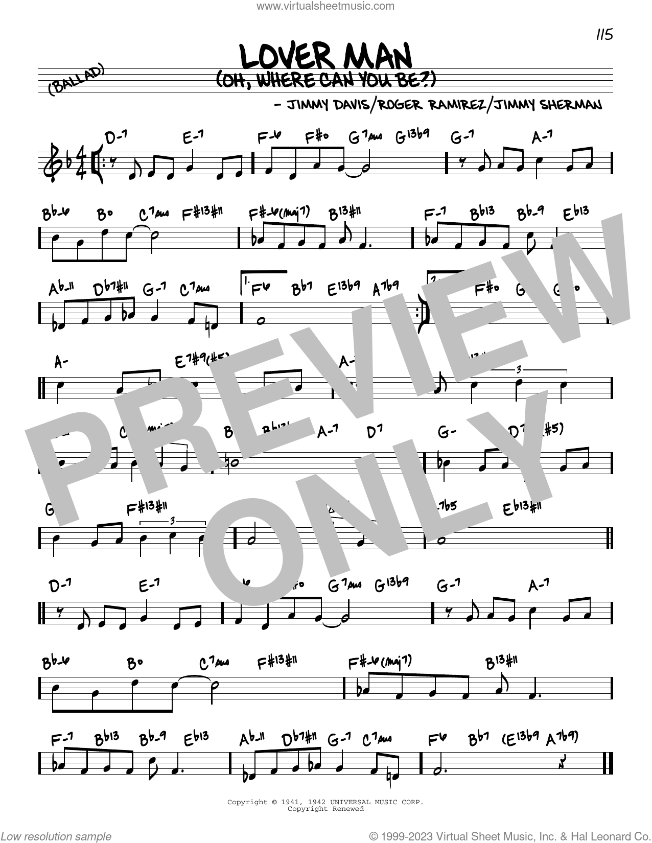 Lover Man (Oh, Where Can You Be?) (arr. David Hazeltine) sheet music ...