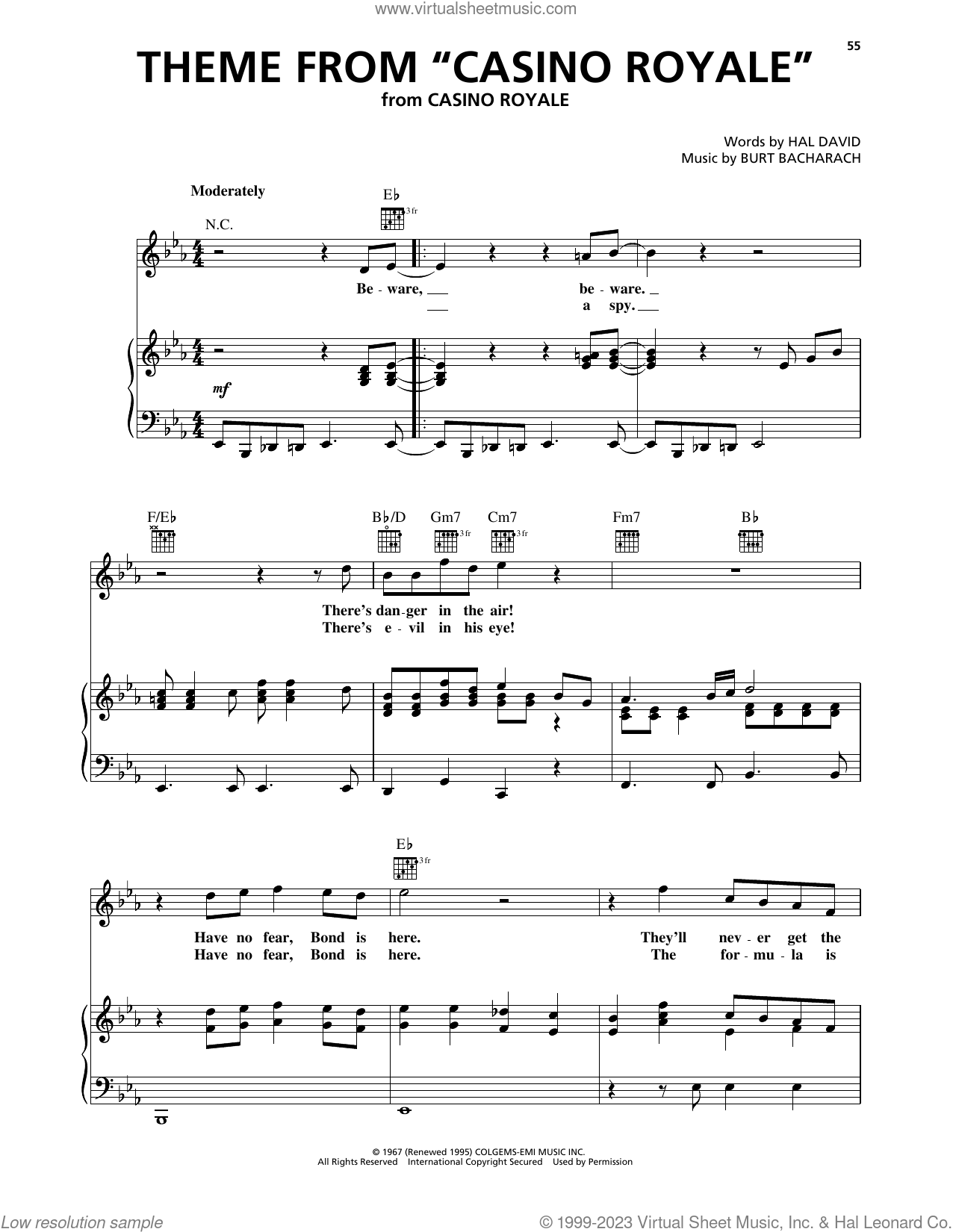You Know My Name (theme from James Bond: Casino Royale) sheet music for  voice, piano or guitar