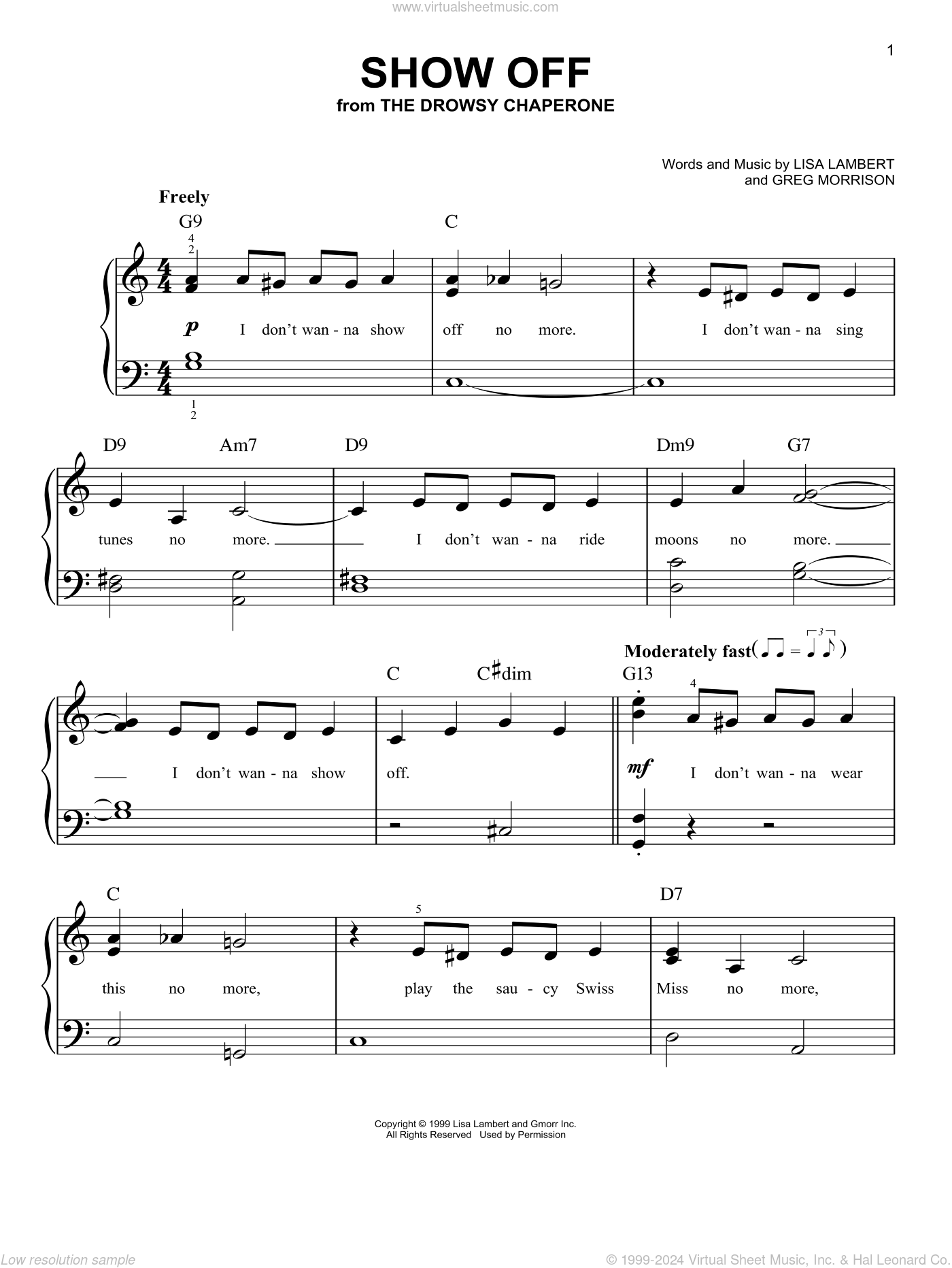 Show Off (from The Drowsy Chaperone) sheet music for piano solo