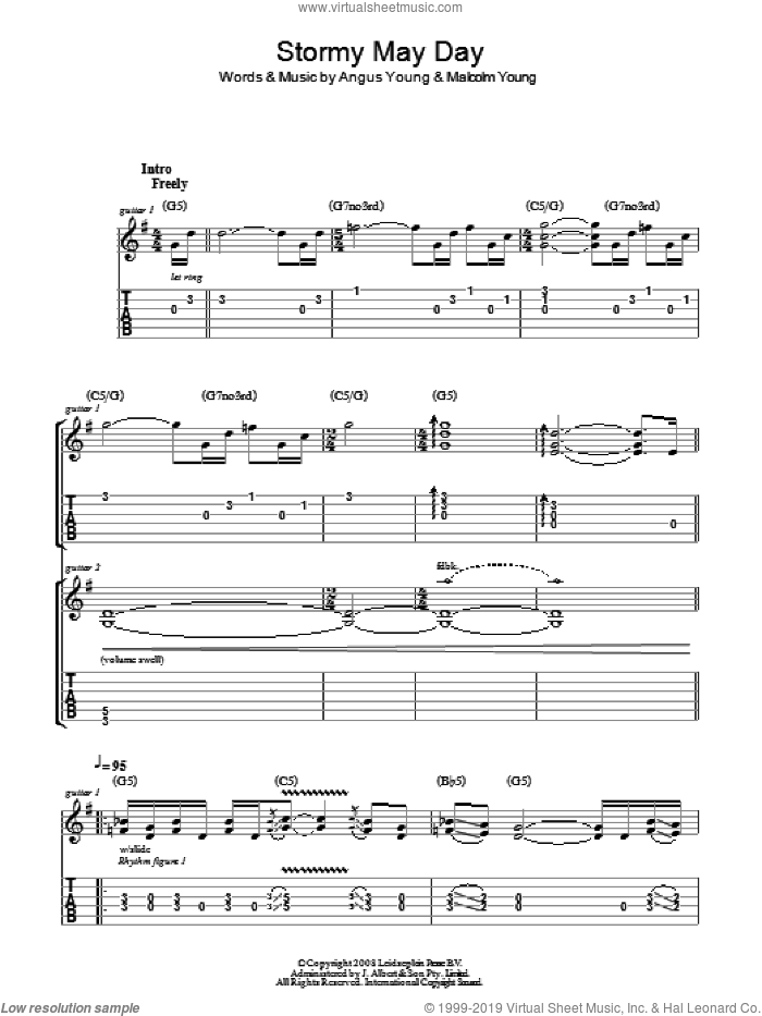 Stormy May Day sheet music for guitar (tablature) (PDF)