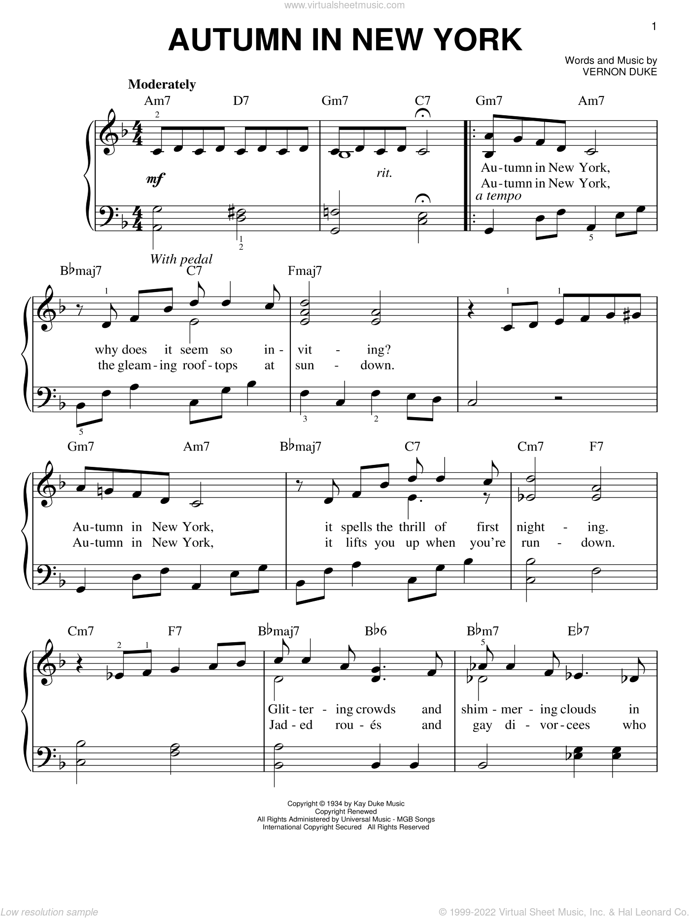 Strangers In The Night, (easy) sheet music for piano solo (PDF)