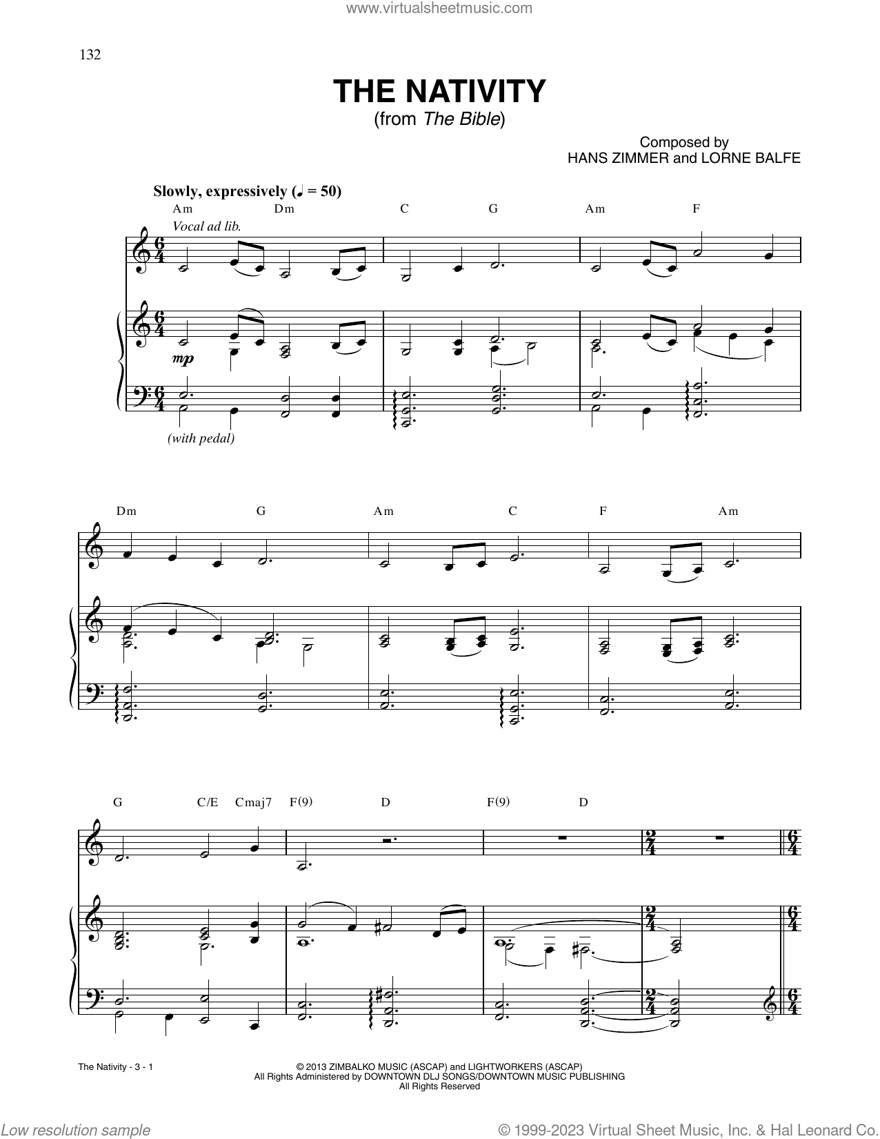 The Nativity (from The Bible) Sheet Music For Piano Solo (PDF)