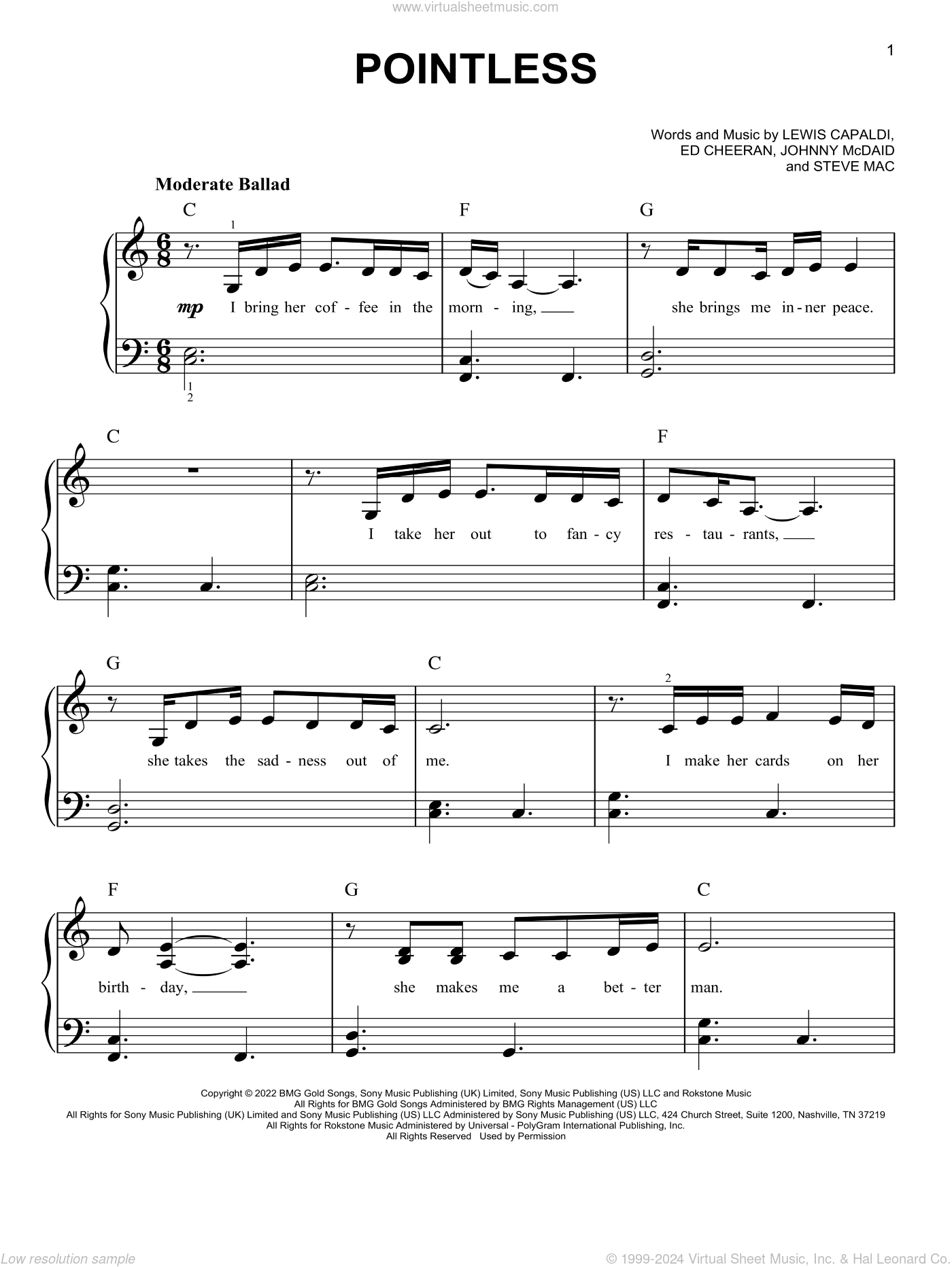 Pointless sheet music for piano solo (PDFinteractive)