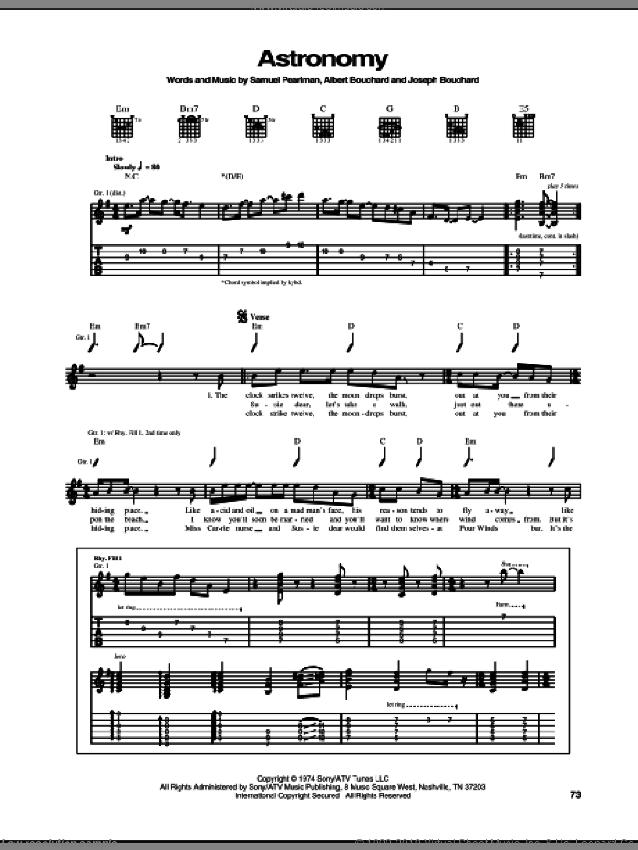 Cult Astronomy Sheet Music For Guitar Tablature Pdf