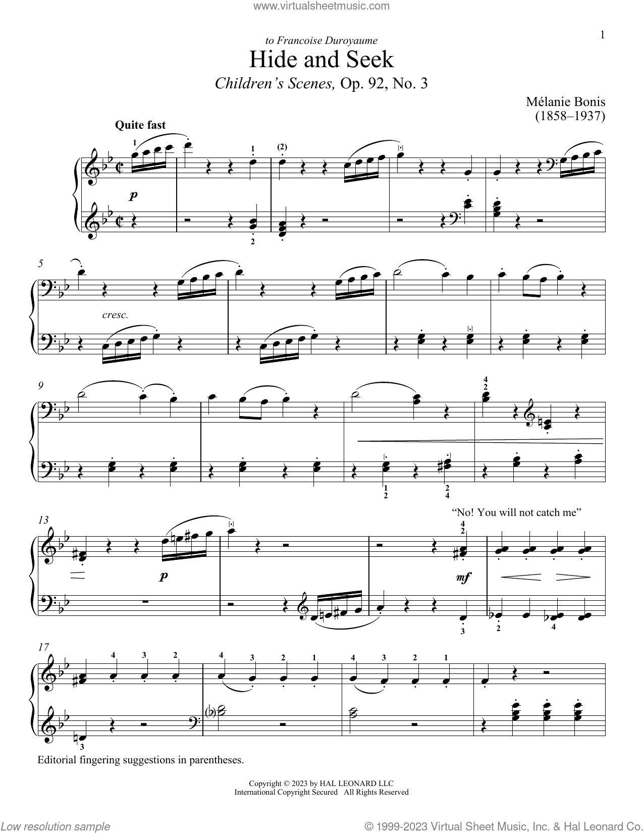 Hide and Seek (Piano ver.) Sheet music for Piano (Solo)