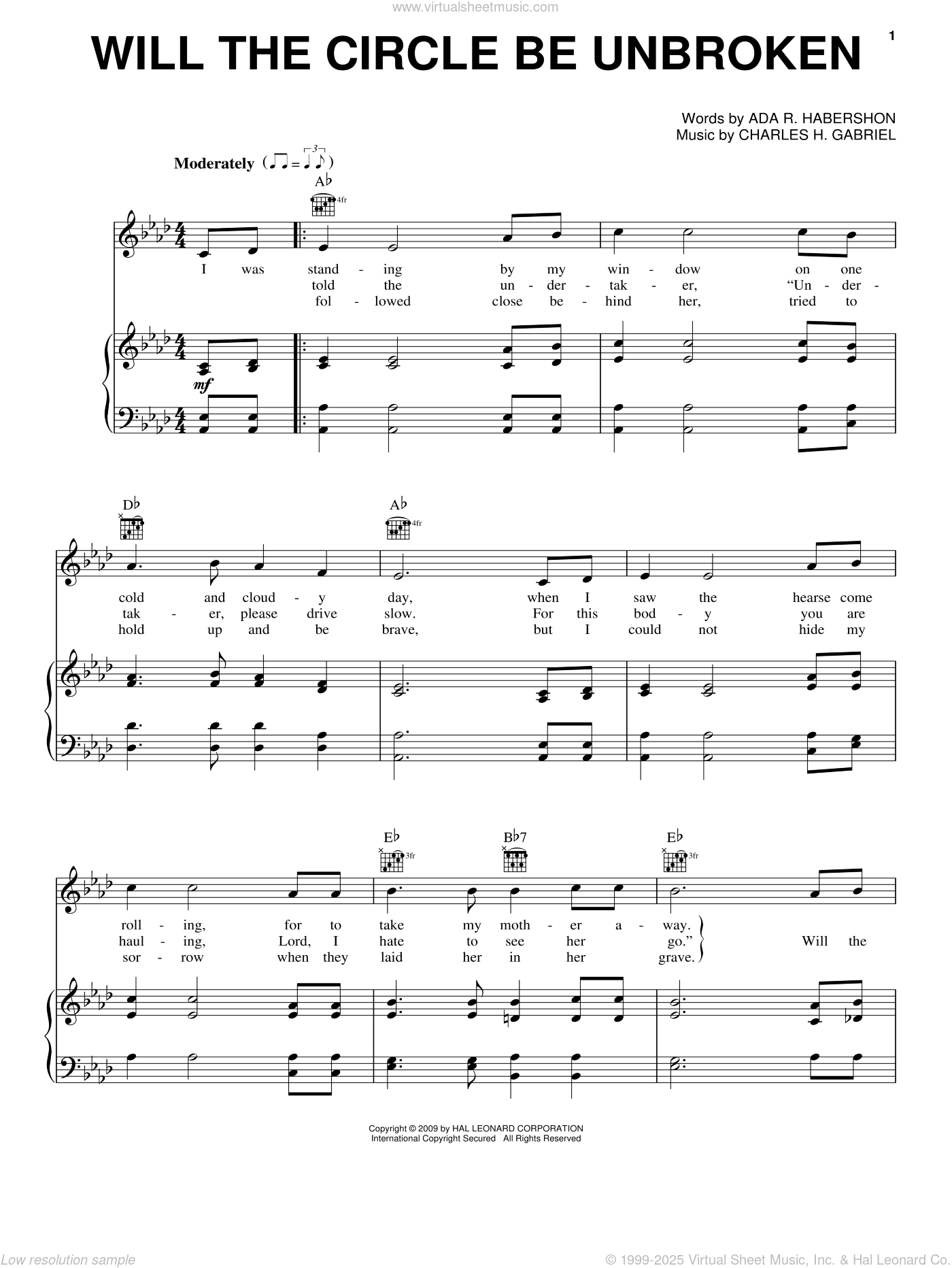 Charles H. Gabriel: Will The Circle Be Unbroken sheet music for voice ...