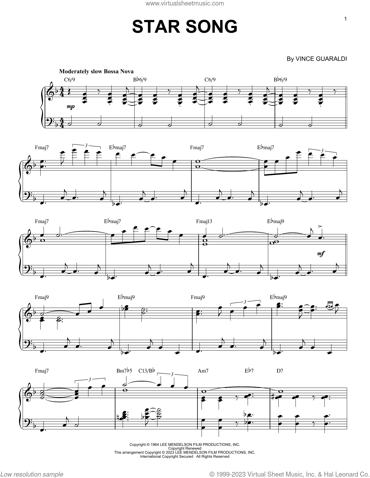 Star Song [Jazz version] (arr. Brent Edstrom) sheet music for 