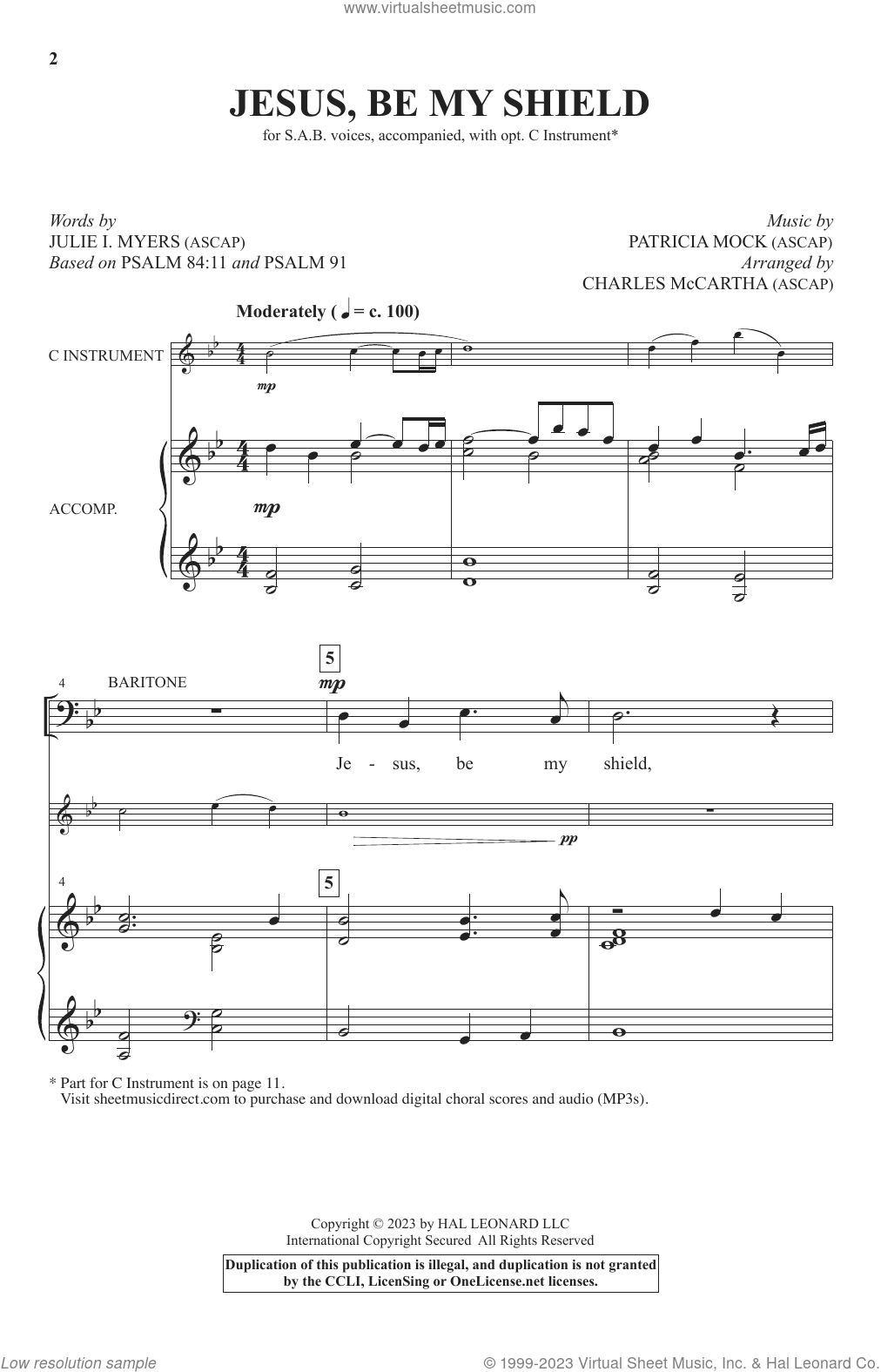 Jesus, Be My Shield (arr. Charles McCartha) sheet music for choir (SAB ...