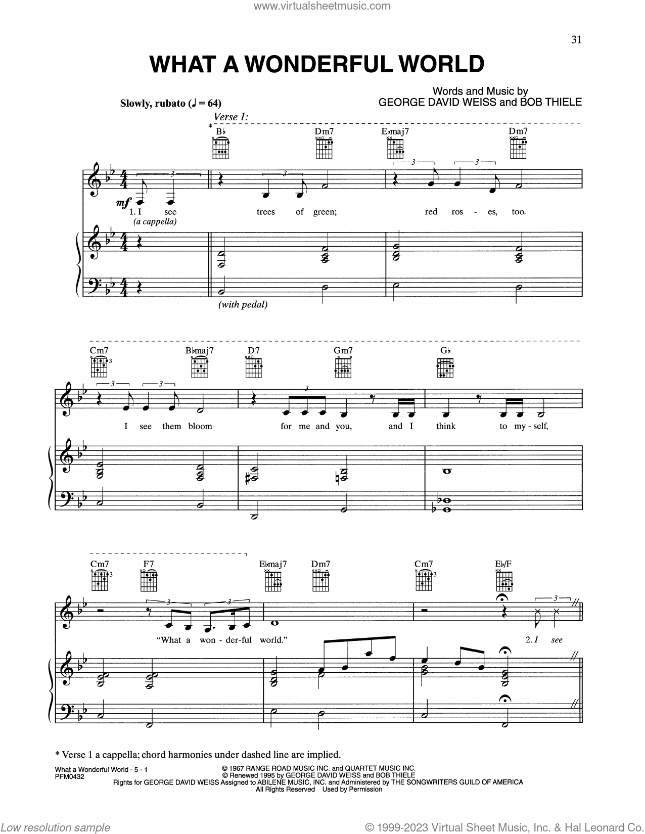 Celine Dion: What A Wonderful World sheet music for voice, piano or guitar
