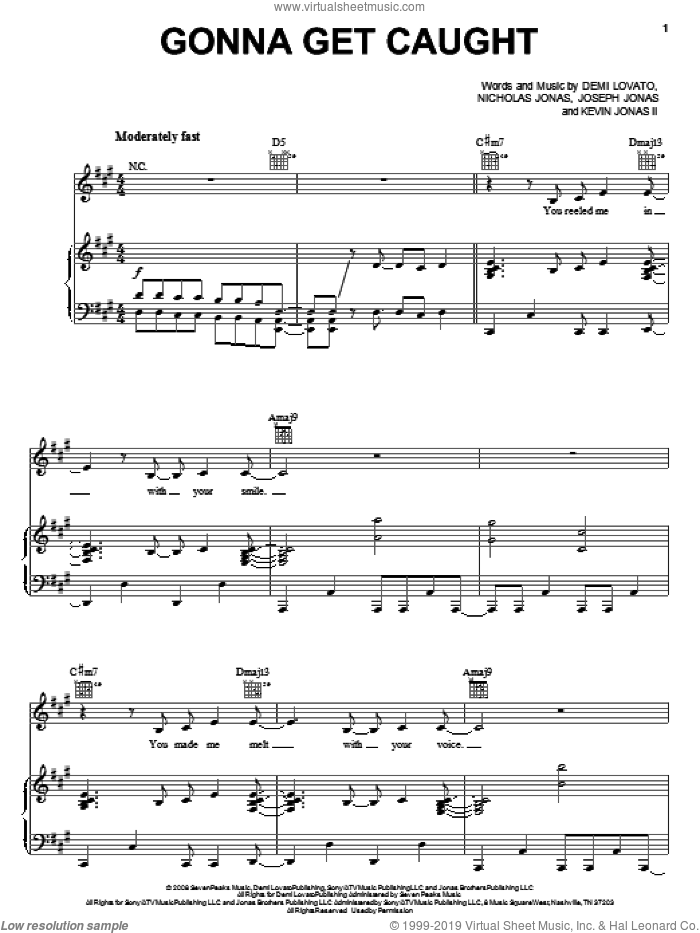 Gonna Get Caught sheet music for voice, piano or guitar (PDF)