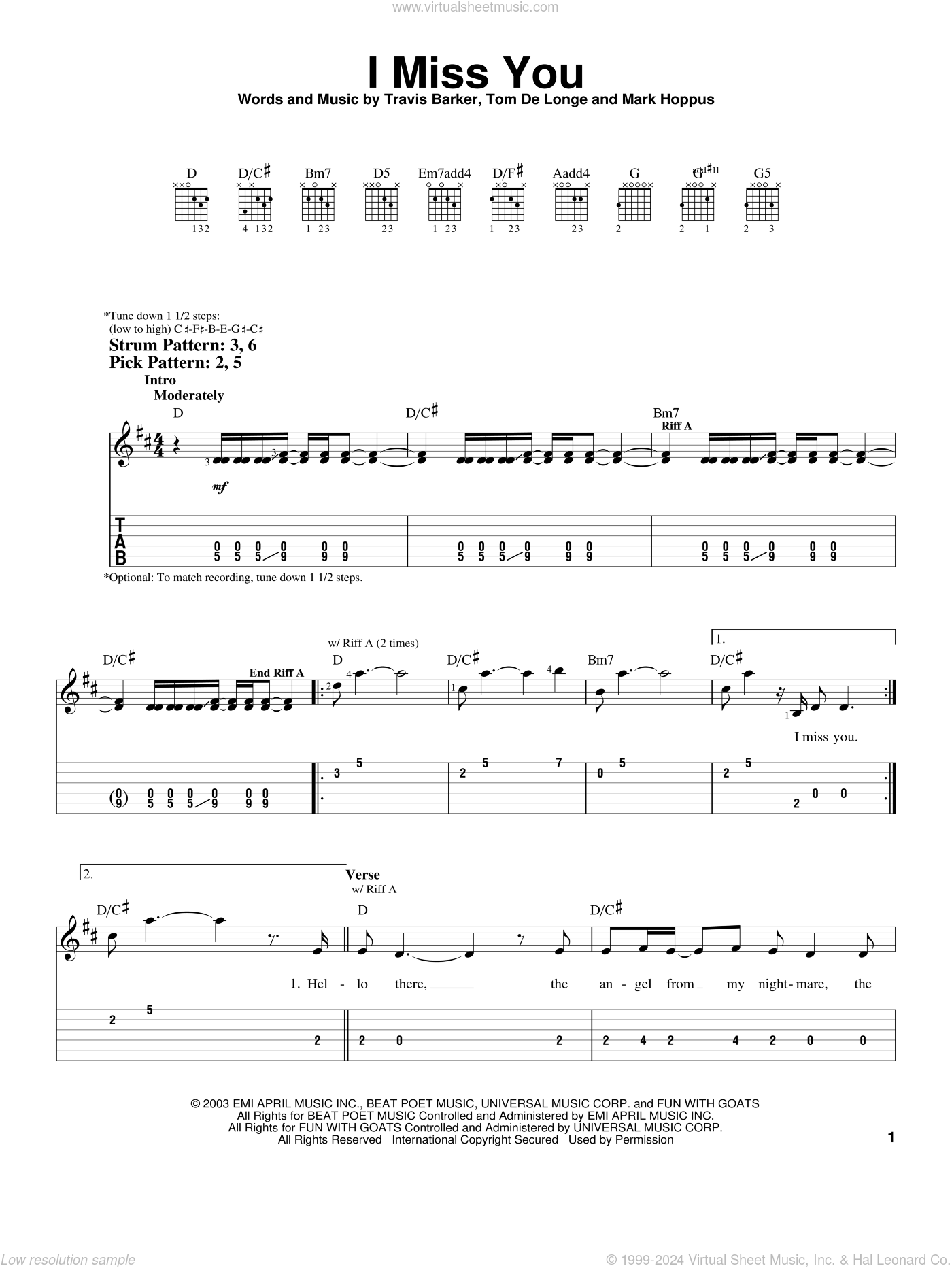 Man Overboard - Bass Tab