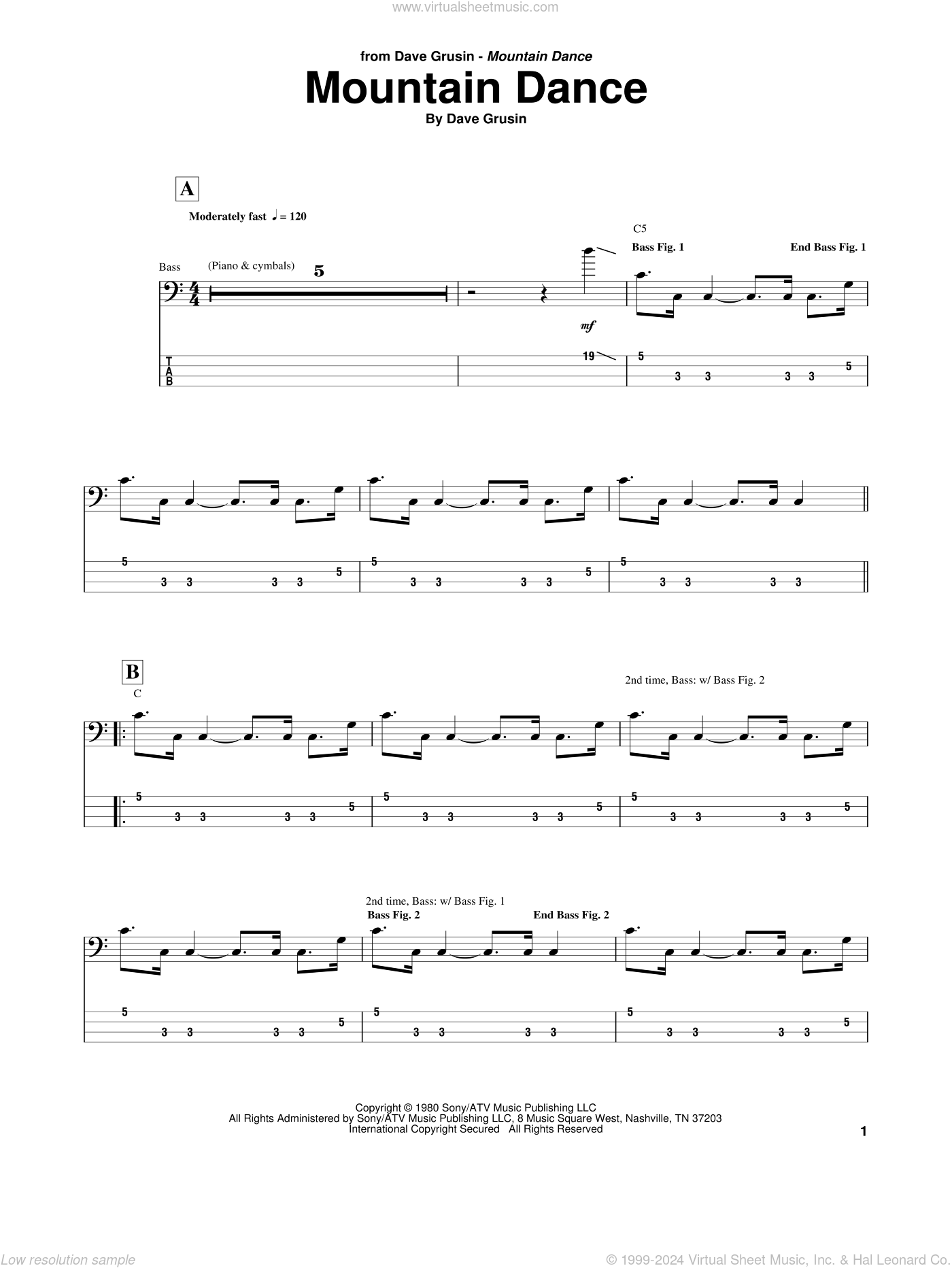 Miller Mountain Dance Sheet Music For Bass Tablature Bass Guitar
