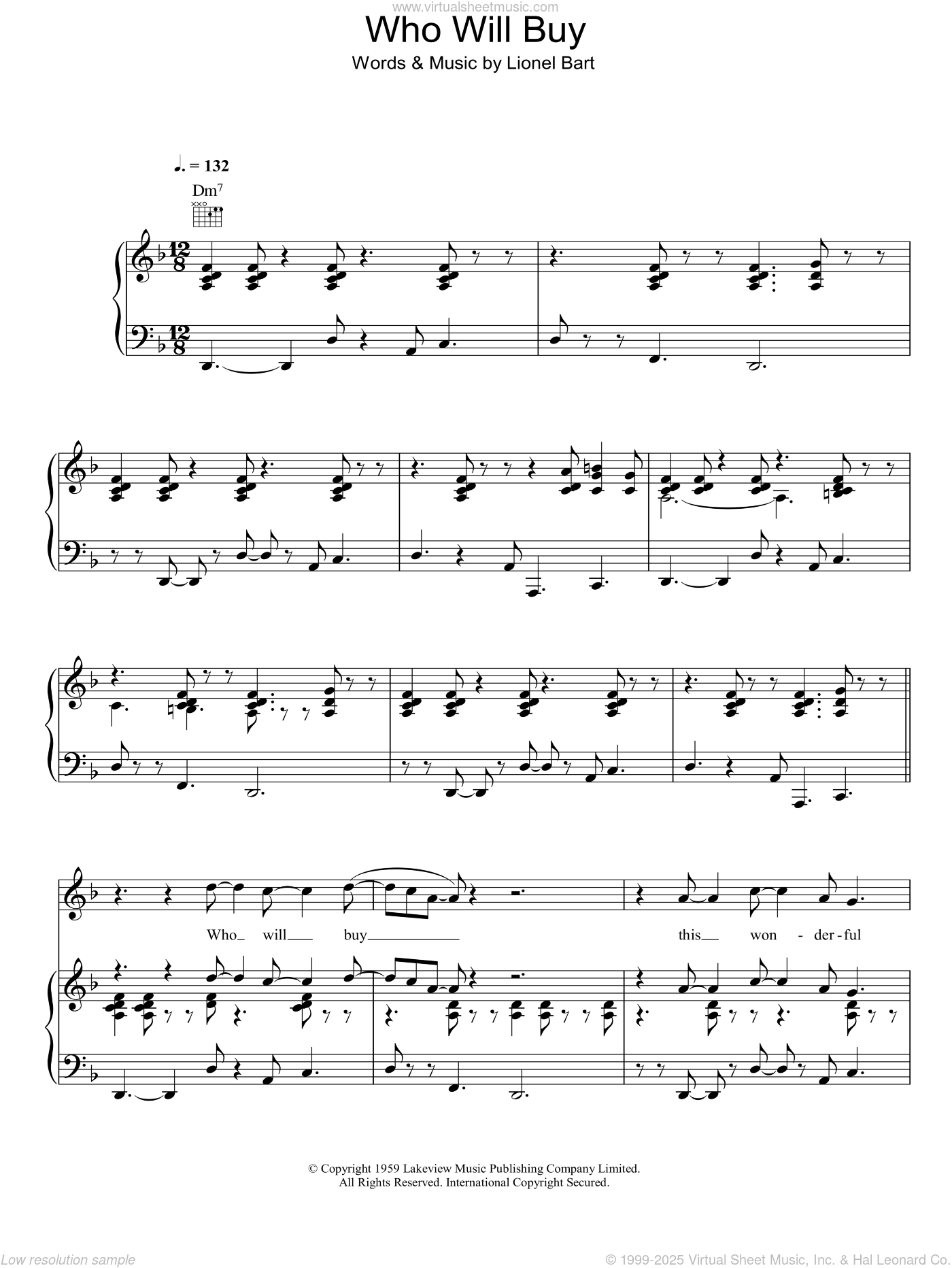 Who Will Buy (from Oliver!) sheet music for voice, piano or guitar