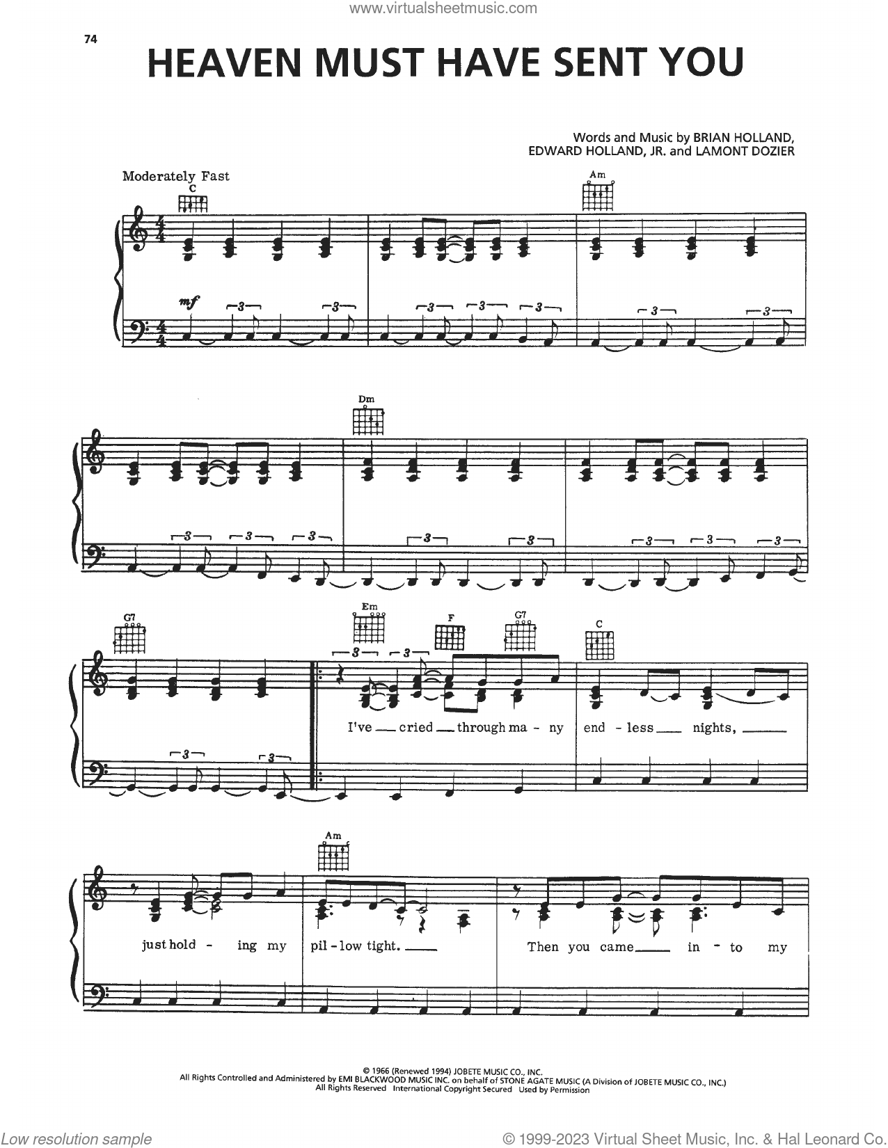 Heaven Must Have Sent U From Above Heaven Must Have Sent You sheet music for voice, piano or guitar