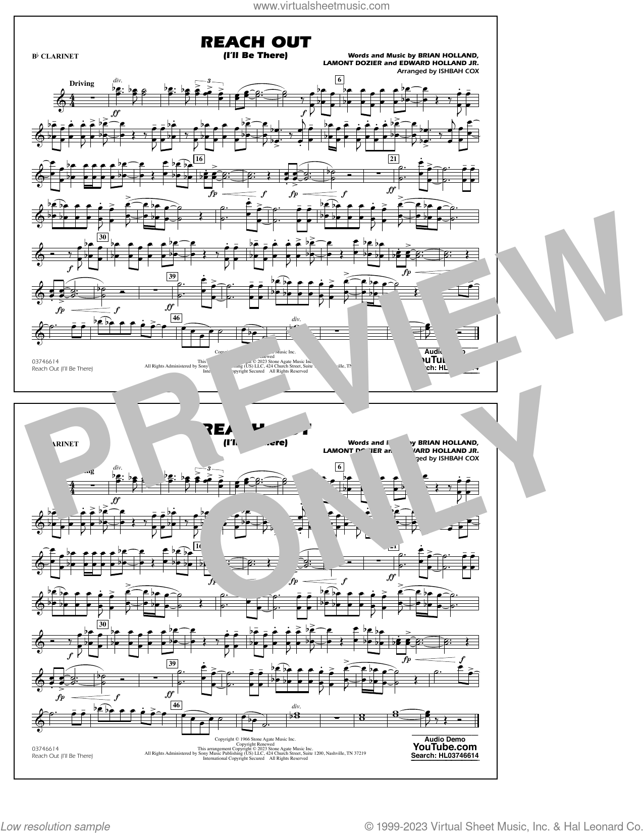 Reach Out (I'll Be There) (arr. Cox) sheet music for marching band (Bb