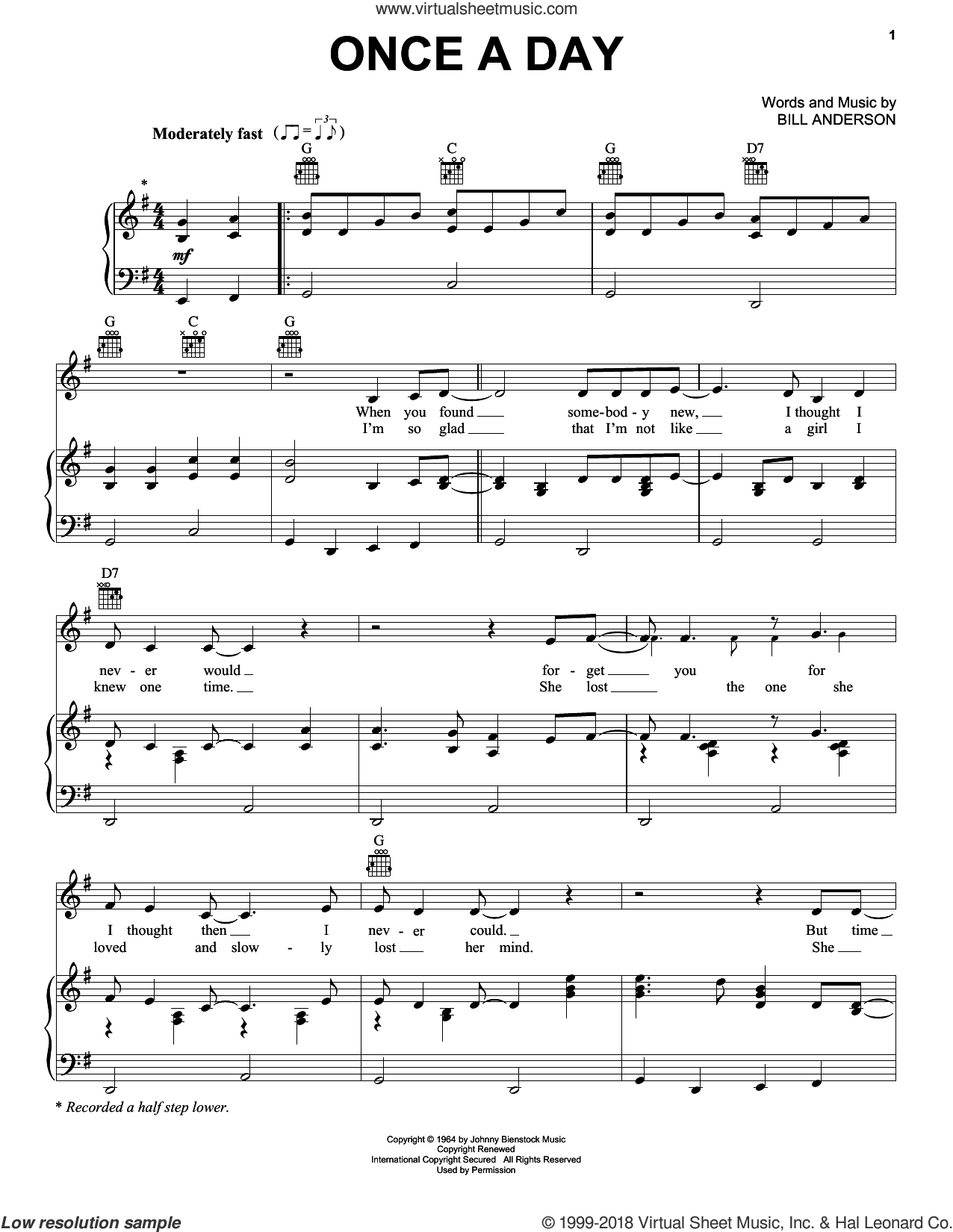 Once A Day sheet music for voice, piano or guitar (PDF)