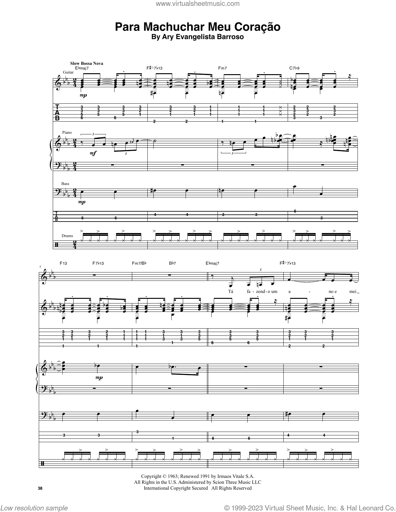 Para Machuchar Meu Coracao sheet music for chamber ensemble ...