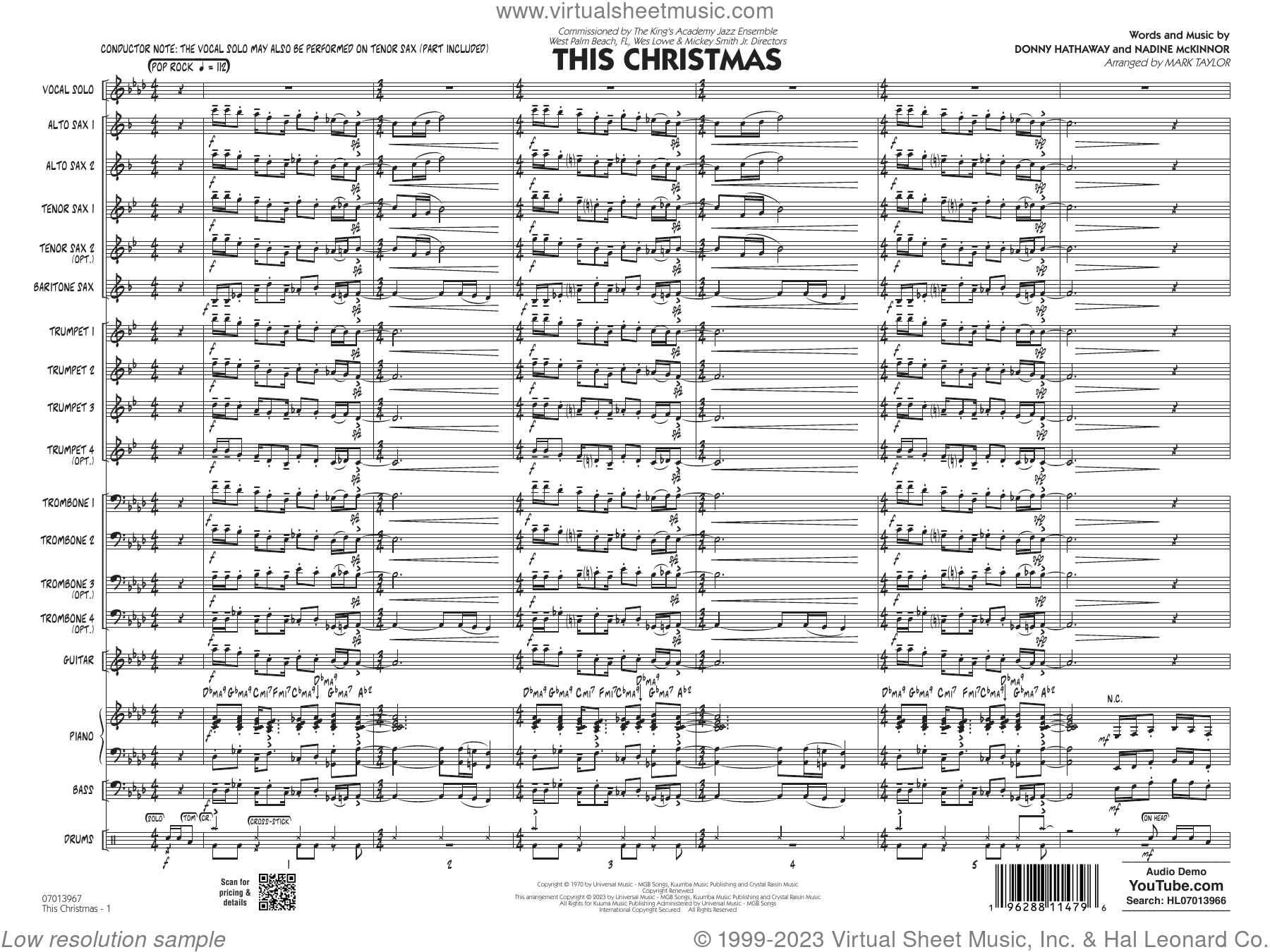 The First Noel: Jazz Ensemble Conductor Score & Parts