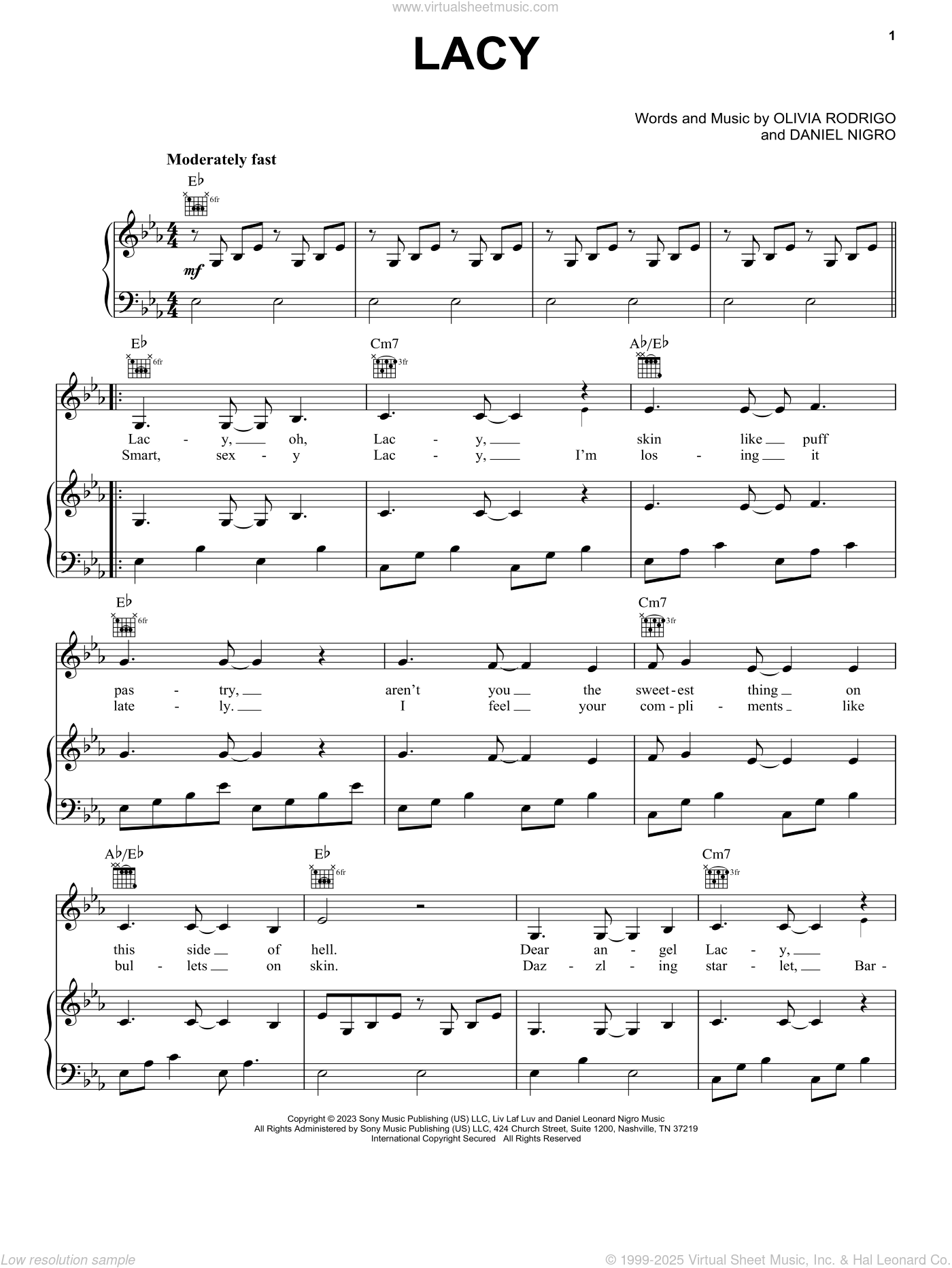 Olivia Rodrigo traitor Sheet Music Notes, Chords