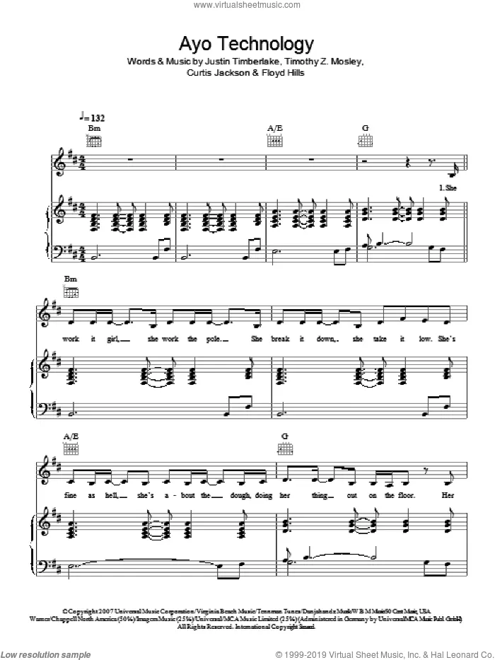 Download Digital Sheet Music of 50 Cent for Piano, Vocal and Guitar
